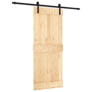 vidaXL Puerta Corredera Natural y negro 85 x 210 cm