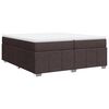 vidaXL Cama box spring con colch&oacute;n tela marr&oacute;n oscuro 200x200 cm