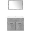 vidaXL Set muebles de ba&ntilde;o 2 piezas madera contrachapada gris hormig&oacute;n