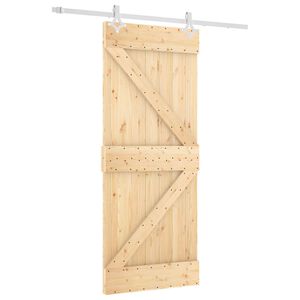 vidaXL Puerta Corredera Natural y Blanco 85 x 210 cm
