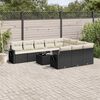 vidaXL Set de sof&aacute;s de jard&iacute;n 11 pzas y cojines rat&aacute;n sint&eacute;tico negro