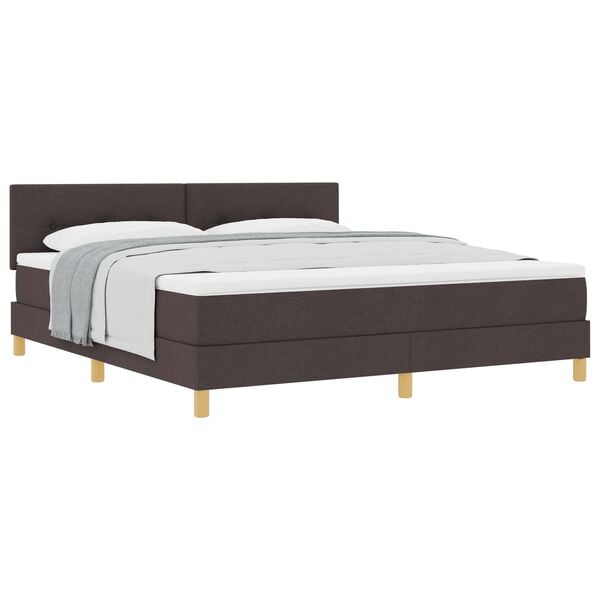 vidaXL Cama tipo Box Spring Marr&oacute;n Oscuro 180 x 200 cm tela