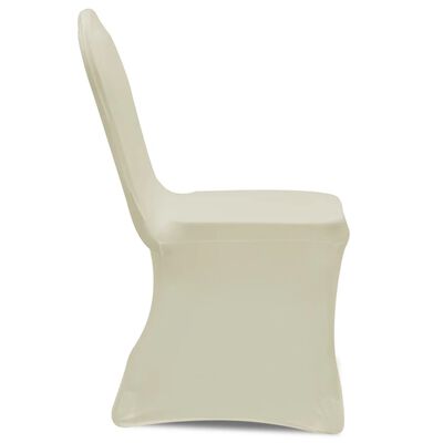 vidaXL Fundas elásticas para sillas color crema 100 unidades