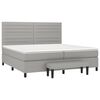 vidaXL Cama box spring con colch&oacute;n tela gris claro 200x200 cm