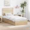 vidaXL Cama con almacenamiento con cabecera Roble Sonoma 90 x 190 cm