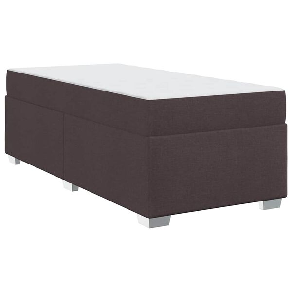 vidaXL Estructura de cama con colchón Marrón Oscuro 80 x 200 cm tela