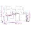 vidaXL Sillón reclinable masaje 2 plazas y portavasos cuero PE gris