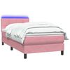 vidaXL Cama box spring con colch&oacute;n y LED terciopelo rosa 90x220 cm