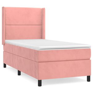 vidaXL Cama box spring con colch&oacute;n terciopelo rosa 80x200 cm
