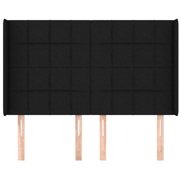 vidaXL Cabecero con orejas de tela negro 147x16x118/128 cm