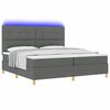 vidaXL Cama Box Spring LED con colch&oacute;n Gris oscuro 200 x 200 cm tela