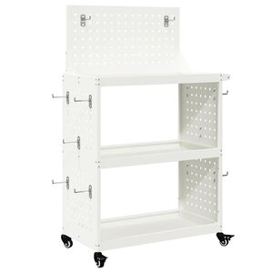 vidaXL Carro de herramientas con estante Blanco 65 x 35 x 111 cm