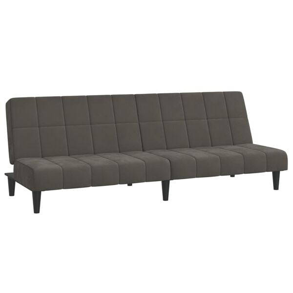 vidaXL Sof&aacute; cama de 2 plazas terciopelo gris oscuro