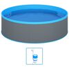vidaXL Piscina de chapoteo con skimmer colgante y bomba 350x90 cm gris