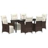 vidaXL Conjunto de Comedor de Jardín 7 pcs Marrón ratán sintético