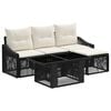 vidaXL Conjunto de sof&aacute;s de jard&iacute;n 5 uds. Negro y Blanco Crema