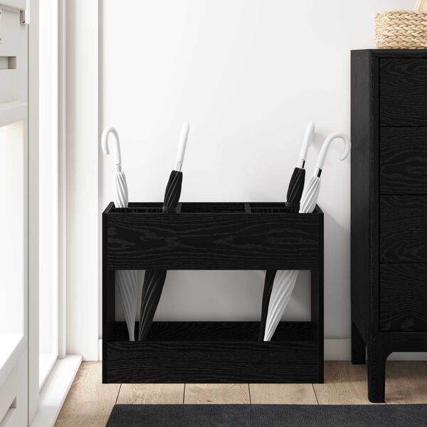 vidaXL Soporte de Sombrilla Roble Negro 65 x 24 x 50 cm