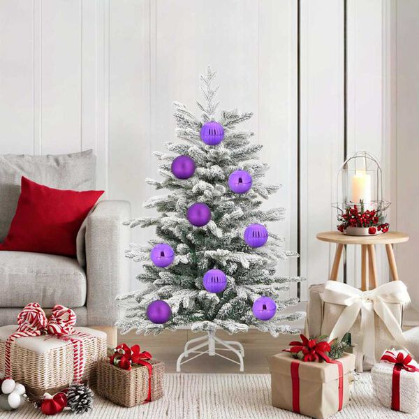 vidaXL Juego de Esferas de Navidad 15 pcs Lila Plástico