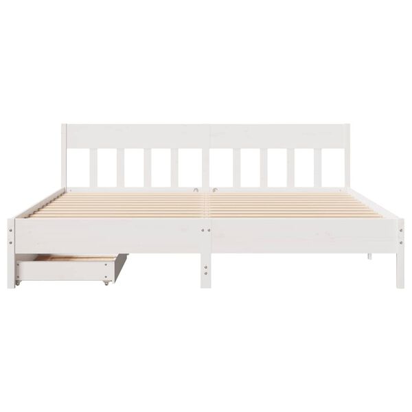 vidaXL Estructura de cama sin colchón madera maciza blanca 200x200 cm