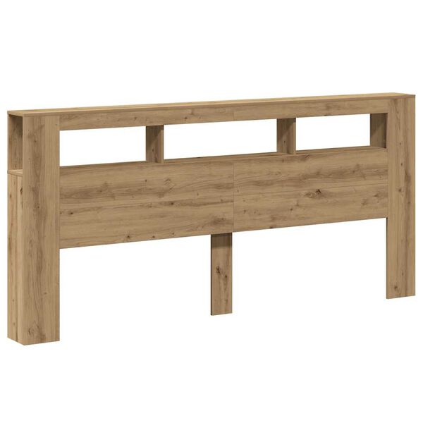 vidaXL Cabecero LED madera ingenier&iacute;a roble artisan 220x18,5x103,5 cm