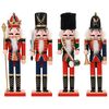 vidaXL Cascanueces de Navidad TURKU 4 uds. Rojo y Negro 30 cm