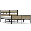 vidaXL Estructura de cama sin colch&oacute;n madera roble Sonoma 137x190 cm