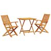 vidaXL Conjunto de Bistro Plegable 3 uds. Marr&oacute;n