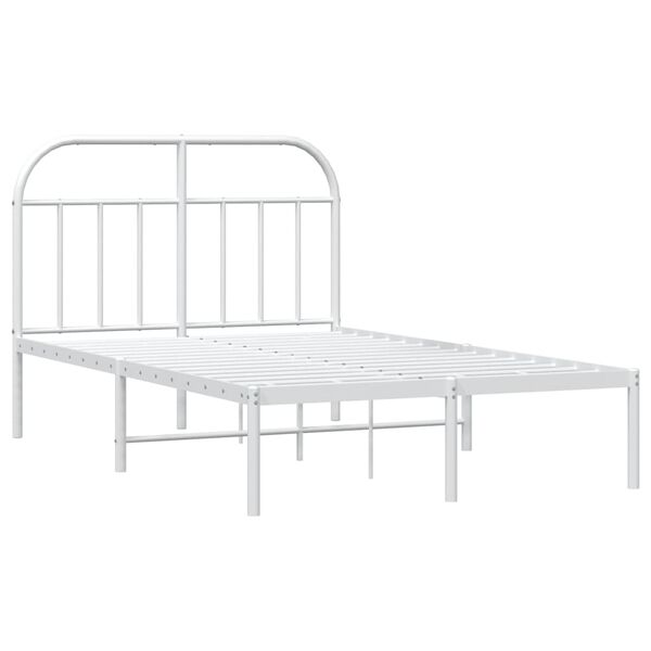 vidaXL Estructura cama sin colch&oacute;n con cabecero metal blanco 120x200cm