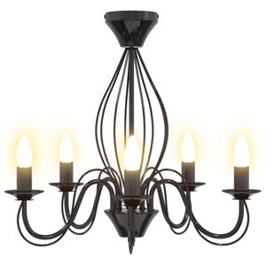 vidaXL Candelabro E14 Metal Negro &Oslash; 52 x 47 cm