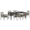 vidaXL Conjunto de Comedor de Jard&iacute;n 7 pcs Gris rat&aacute;n sint&eacute;tico