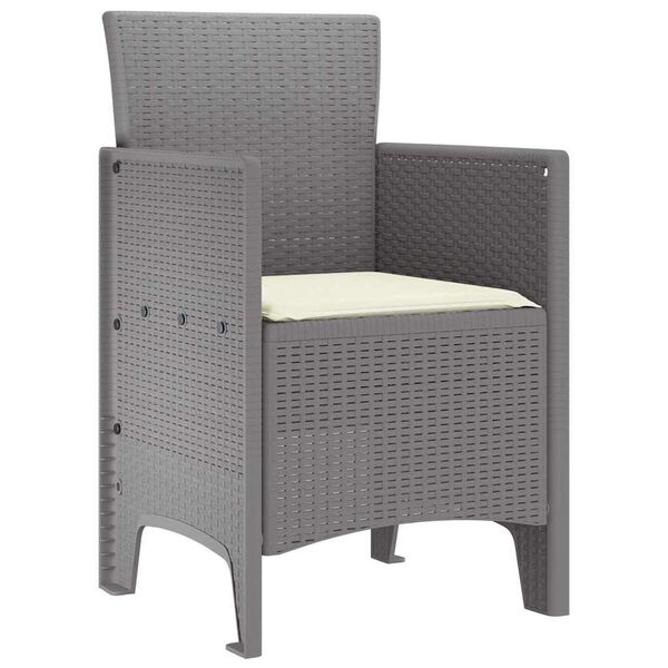 vidaXL Silla de Jard&iacute;n 4 pcs Gris Claro 53 x 49 x 85 cm Polipropileno