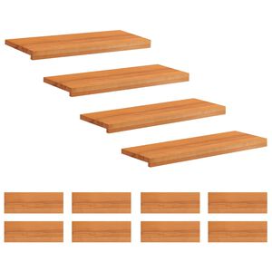 vidaXL Alfombras para escalones 12 uds. 80 x 30 x 2 cm Marr&oacute;n Claro