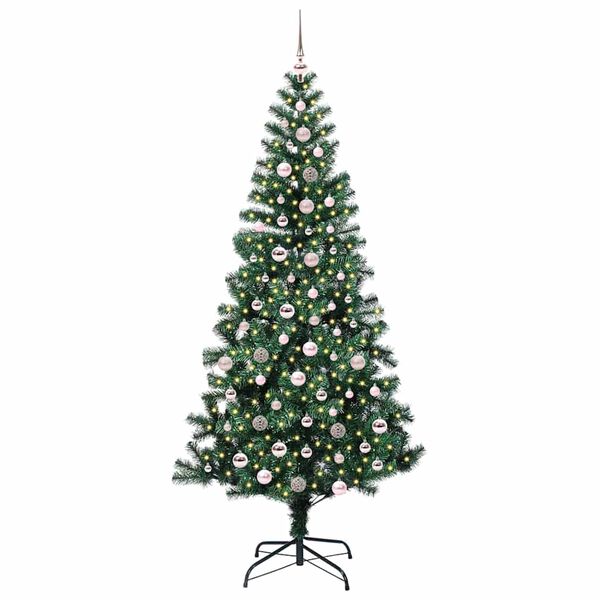 vidaXL &Aacute;rbol de Navidad Artificial Preiluminado Verde 240 cm
