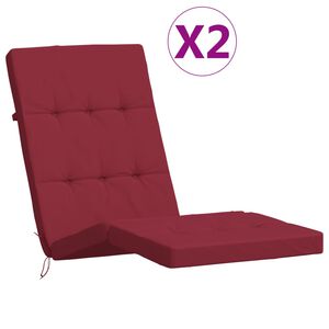 vidaXL Cojines para tumbona 2 uds tela Oxford rojo tinto