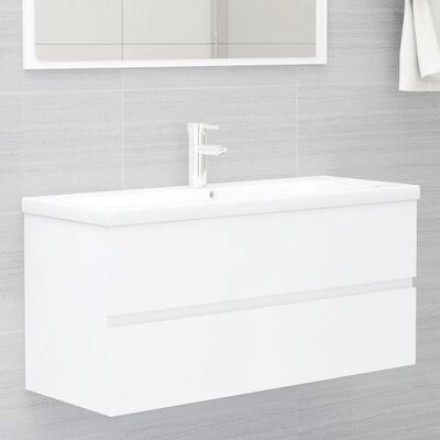 vidaXL Conjunto de muebles de baño 2 piezas aglomerado blanco