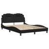 vidaXL Estructura de cama Viana sin colch&oacute;n cuero sint&eacute;tico negro 120x200 cm