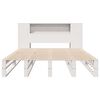 vidaXL Cama con estanter&iacute;a sin colch&oacute;n madera maciza blanca 140x190 cm