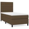 vidaXL Cama box spring con colch&oacute;n tela marr&oacute;n oscuro 90x190 cm