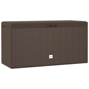 vidaXL Caja de almacenamiento de jard&iacute;n marr&oacute;n 114x47x60 cm