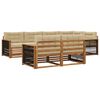 vidaXL Conjunto de sof&aacute;s de exterior 7 uds. Natural y Beige