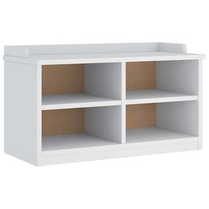 vidaXL Banco de recibidor SANDNES madera maciza pino blanco 87x40x50cm