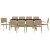 vidaXL Conjunto de Comedor de Jard&iacute;n 11 pcs Beige rat&aacute;n sint&eacute;tico