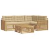 vidaXL Conjunto de sof&aacute;s de exterior 5 uds. y Beige Poli&eacute;ster