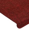 vidaXL Alfombrilla autoadhesiva de escalera 15 uds rojo 65x24,5x3,5 cm