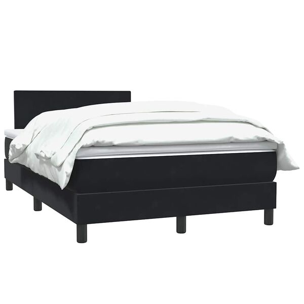vidaXL Cama box spring con colch&oacute;n terciopelo negro 120x220 cm