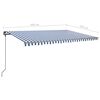 vidaXL Toldo automático con LED sensor de viento azul y blanco 5x3,5 m