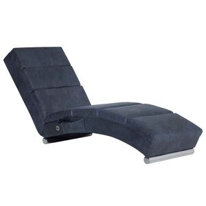 vidaXL Div&aacute;n de masaje de piel de ante artificial gris