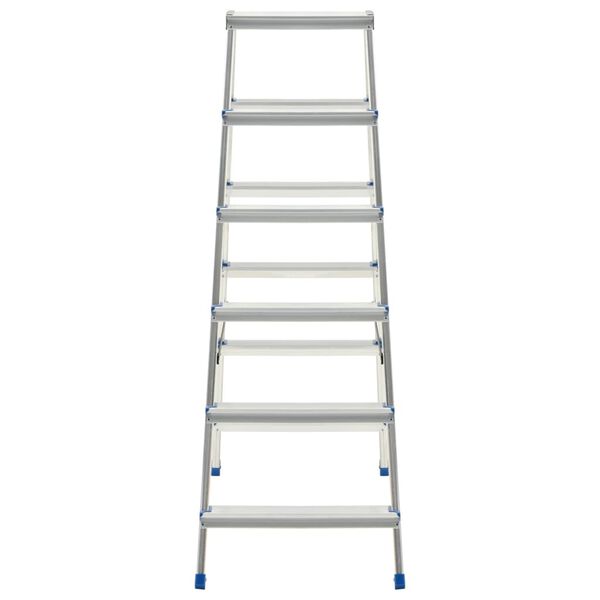 vidaXL Escalera de aluminio doble cara 6 pelda&ntilde;os 136 cm