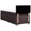 vidaXL Cama box spring con colch&oacute;n tela marr&oacute;n oscuro 90x200 cm