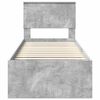 vidaXL Estructura de cama con cabecera Gris concreto 75 x 190 cm